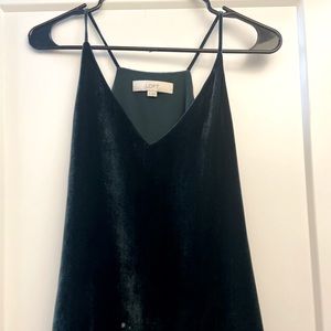 Loft velvet blouse - dark green (S)
